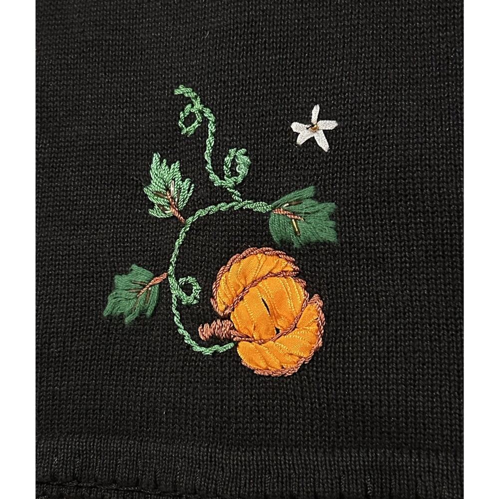 Vintage Halloween Vest Embroidered Beaded Pumpkins Button Women’s Size Petite M - Picture 7 of 7
